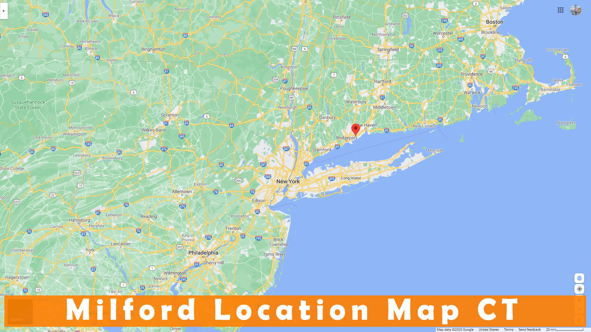 Milford Emplacement Carte CT
